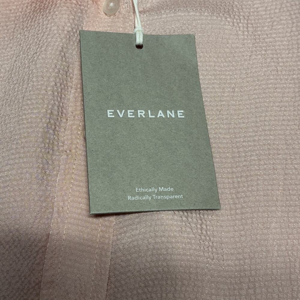 Everlane Shirt Women 6 Pink Textured Button Down Long Sleeve Relaxed Viscose NWT - Picture 8 of 13